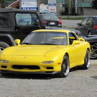 Yellow 1993 Mazda RX-7 on Black CCW Classic