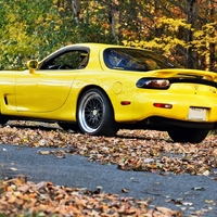 Yellow 1993 Mazda RX-7 on Black CCW Classic