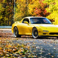 Yellow 1993 Mazda RX-7 on Black CCW Classic