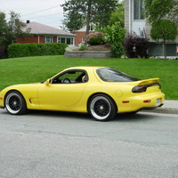 Yellow 1993 Mazda RX-7 on Black CCW Classic