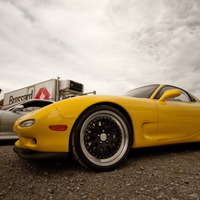 Yellow 1993 Mazda RX-7 on Black CCW Classic