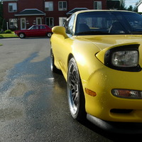 Yellow 1993 Mazda RX-7 on Black CCW Classic