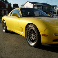 Yellow 1993 Mazda RX-7 on Black CCW Classic
