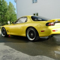 Yellow 1993 Mazda RX-7 on Black CCW Classic