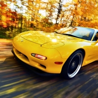 Yellow 1993 Mazda RX-7 on Black CCW Classic