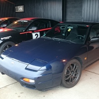 Blue 1992 Nissan 200SX on Black Rota Torque
