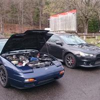 Blue 1992 Nissan 200SX on Black Rota Torque