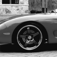 Red 1993 Mazda RX-7 on Gray Advan Racing GT