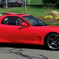 Red 1993 Mazda RX-7 on Gray Advan Racing GT