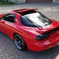 Red 1993 Mazda RX-7 on Gray Advan Racing GT