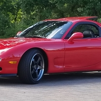 Red 1993 Mazda RX-7 on Gray Advan Racing GT