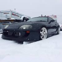 Gray 1993 Toyota Supra on Silver/Chrome Varrstoen ES6