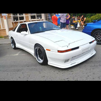 White 1989 Toyota Supra on Black Work Meister S1R