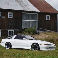 White 1989 Toyota Supra on Black Work Meister S1R