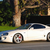White 1997 Toyota Supra on Silver/Chrome Advan Racing TCIII