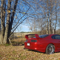 Red 1994 Toyota Supra on Silver/Chrome TSW Snetterton
