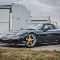 Black 1993 Mazda RX-7 on Gold Work Equip