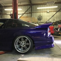 Purple 1991 Nissan 180SX on Silver/Chrome Work Varianza T1S