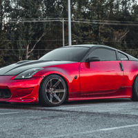 Red 2004 Nissan 350Z on Bronze Cosmis S1