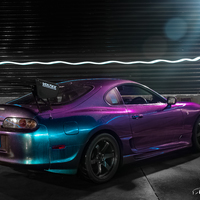 Purple 1997 Toyota Supra on Gray Rota Grid-V