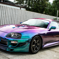 Purple 1997 Toyota Supra on Gray Rota Grid-V
