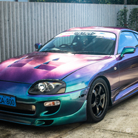 Purple 1997 Toyota Supra on Gray Rota Grid-V