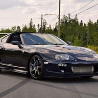 Blue 1994 Toyota Supra on Silver/Chrome Advan Racing AVS Model F7