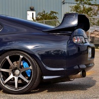 Blue 1994 Toyota Supra on Silver/Chrome Advan Racing AVS Model F7