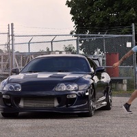 Blue 1994 Toyota Supra on Silver/Chrome Advan Racing AVS Model F7