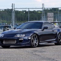 Blue 1994 Toyota Supra on Silver/Chrome Advan Racing AVS Model F7