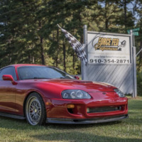 Red 1993 Toyota Supra on Silver/Chrome CCW Classic