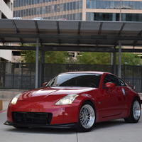 Red 2006 Nissan 350Z on Silver/Chrome ESR SR05