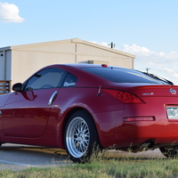 Red 2006 Nissan 350Z on Silver/Chrome ESR SR05