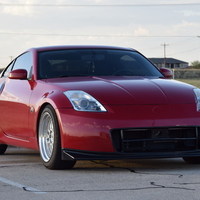 Red 2006 Nissan 350Z on Silver/Chrome ESR SR05