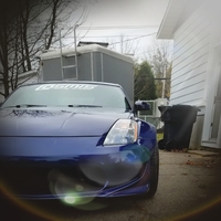 Blue 2003 Nissan 350Z on Silver/Chrome Cosmis XT-206R