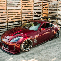Red 2007 Nissan 350Z on Black Napre Japan Medusa