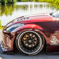 Red 2007 Nissan 350Z on Black Napre Japan Medusa