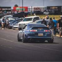 Blue 1995 Toyota Supra on Black Work Rezax II