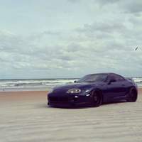 Blue 1995 Toyota Supra on Black Work Rezax II