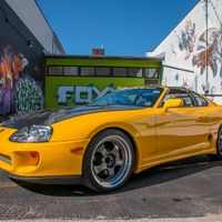 Yellow 1994 Toyota Supra on Gray Work Meister S1R
