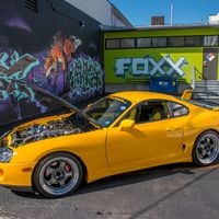 Yellow 1994 Toyota Supra on Gray Work Meister S1R