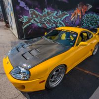 Yellow 1994 Toyota Supra on Gray Work Meister S1R