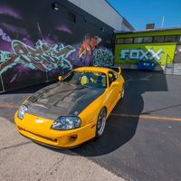 Yellow 1994 Toyota Supra on Gray Work Meister S1R