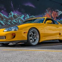 Yellow 1994 Toyota Supra on Gray Work Meister S1R