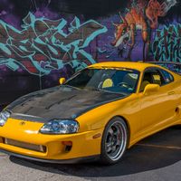 Yellow 1994 Toyota Supra on Gray Work Meister S1R