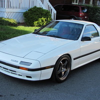 White 1986 Mazda RX-7 on Bronze 5zigen FN01R-C