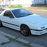 White 1986 Mazda RX-7 on Bronze 5zigen FN01R-C