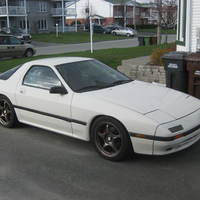White 1986 Mazda RX-7 on Bronze 5zigen FN01R-C