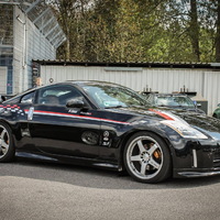 Black 2005 Nissan 350Z on Silver/Chrome Nismo LM GT4