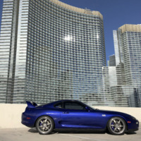 Blue 1997 Toyota Supra on Gray HRE 546R